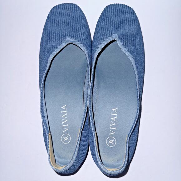 Vivaia Lightweight Square-toe V-Cut Flats Women’s 41 (10) blue Flexible Knitted - Picture 4 of 6